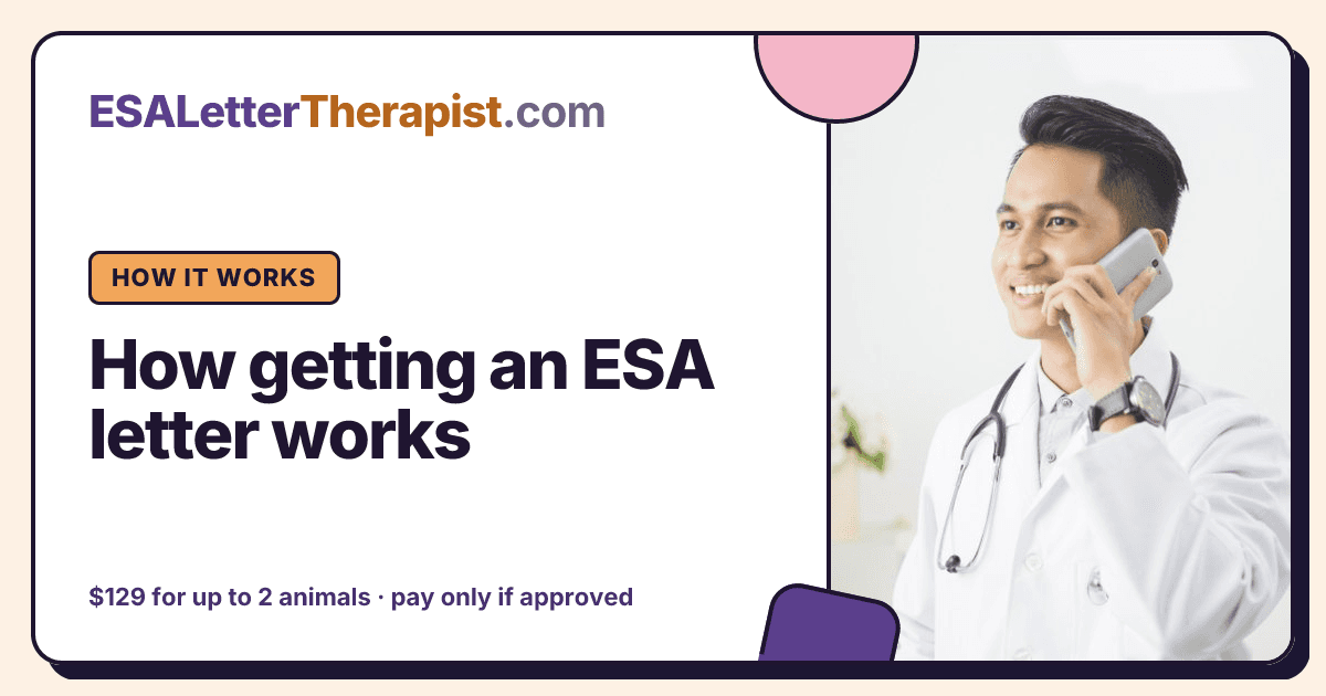How getting an ESA letter works, ESA Letter Therapist How it works