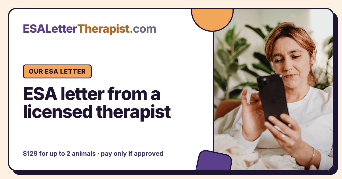 ESA letter from a licensed therapist, ESA Letter Therapist Our ESA letter