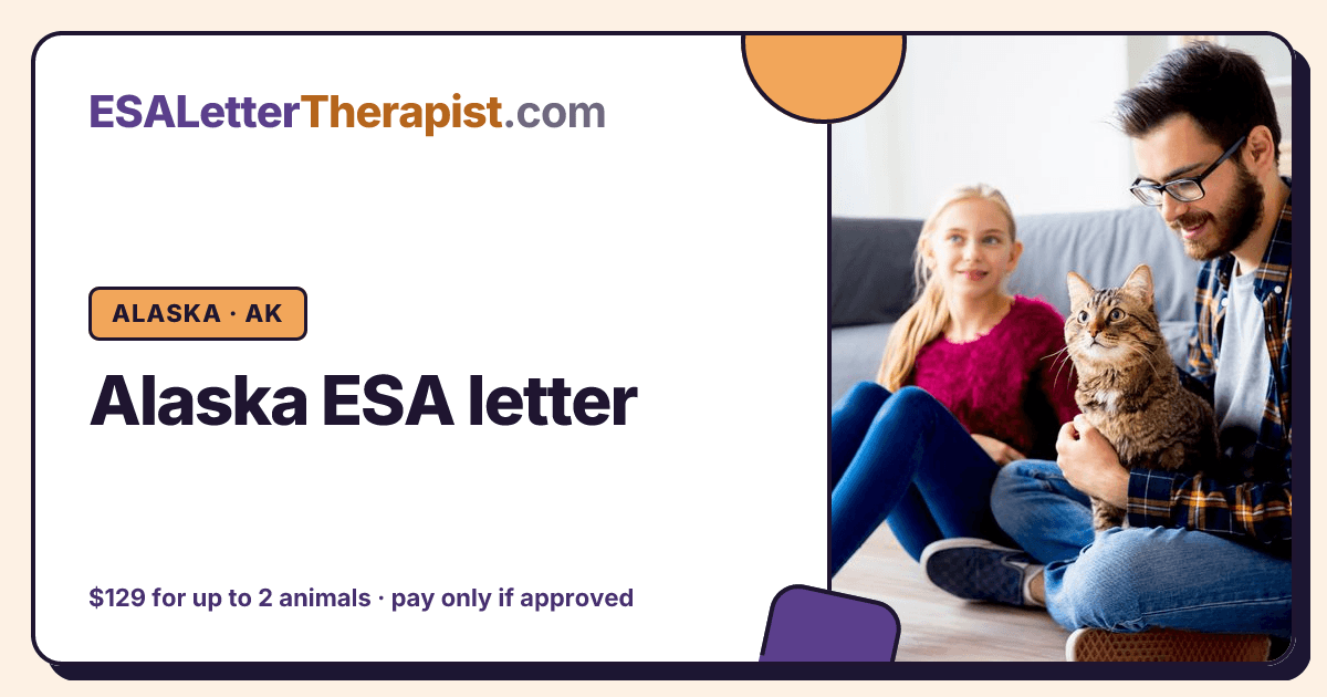 Alaska ESA letter, ESA Letter Therapist Alaska · AK