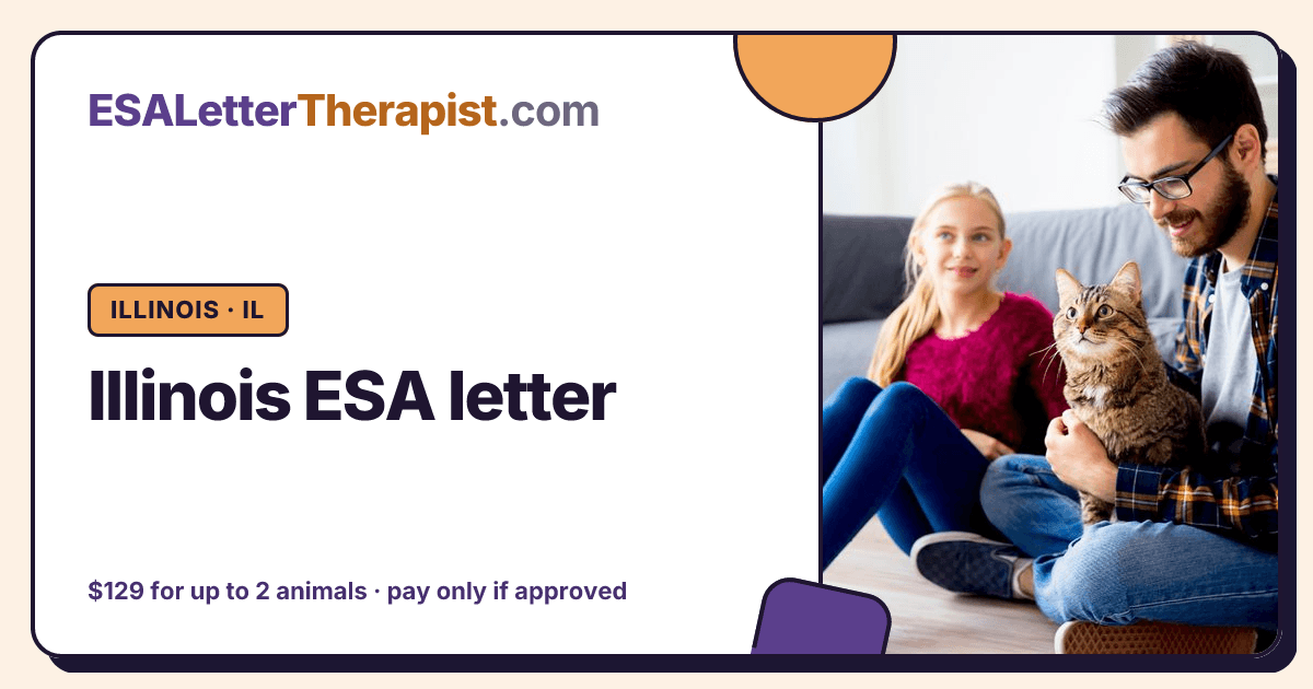 Illinois ESA letter, ESA Letter Therapist Illinois · IL